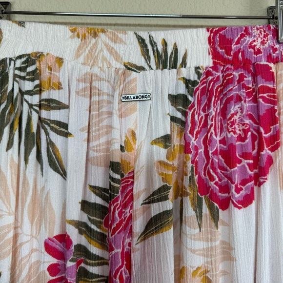 Billabong pants women small tropical print mock wrap pant high waist capri - Picture 3 of 8